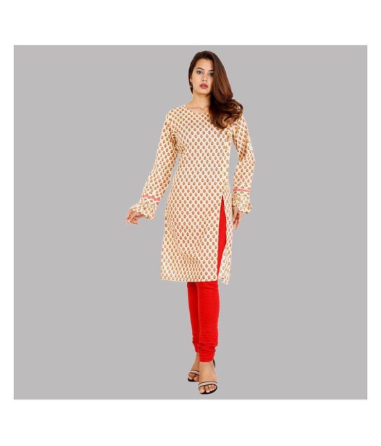 Rangun Red Cotton Blend Straight Kurti - L