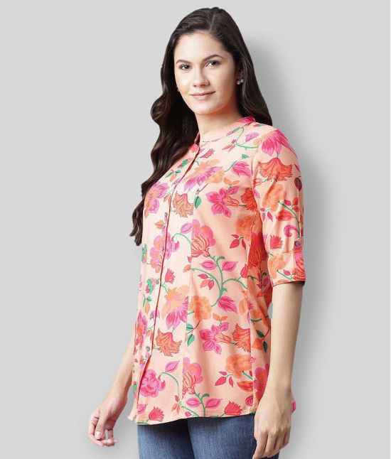 Divena - Peach Rayon Womens Tunic ( Pack of 1 ) - 5XL