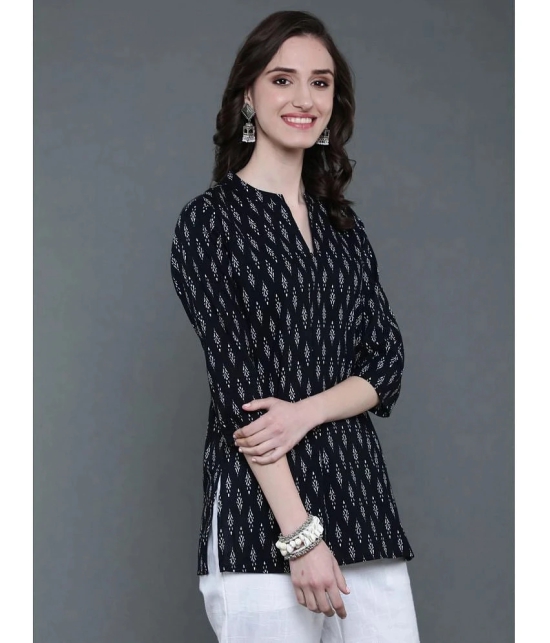 Antaran Cotton Printed A-line Womens Kurti - Black ( Pack of 1 ) - None