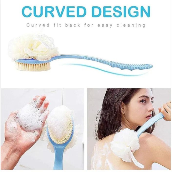 2 IN 1 LOOFAH & BRUSH WITH HANDLE-For Male & Female