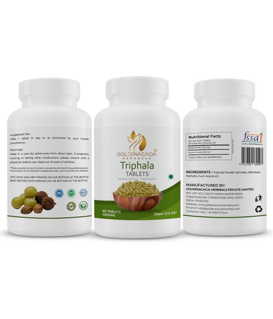 GOLDENACACIA HERRBALS Triphala 1000mg 90 Tablets Tablets 1 no.s