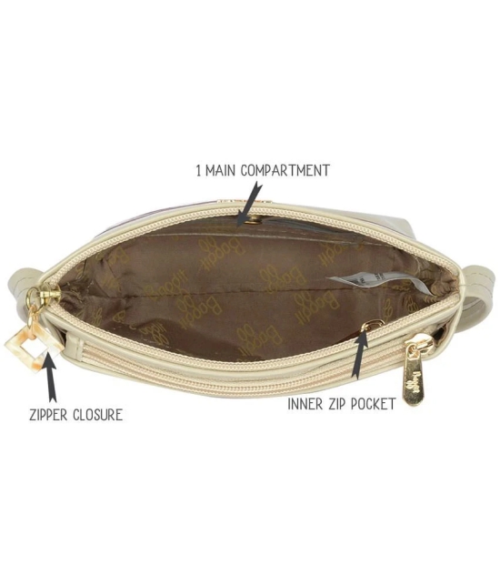 Baggit Beige Faux Leather Sling Bag - Beige