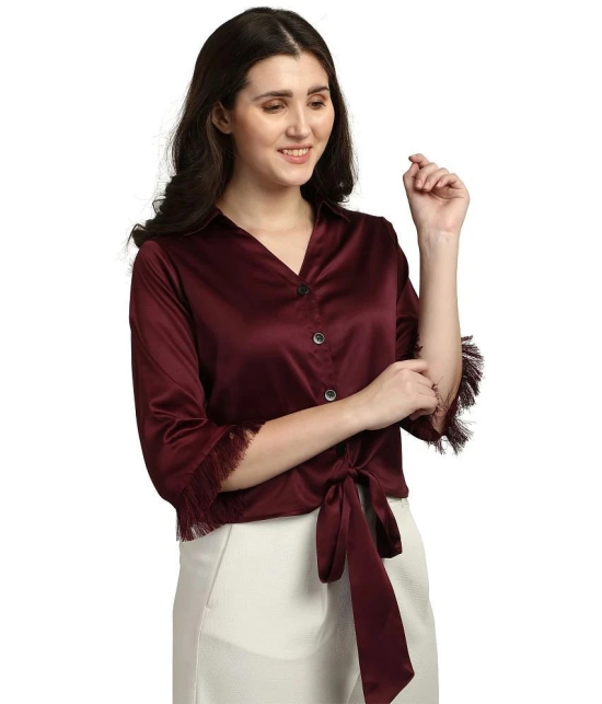 Smarty Pants Maroon Satin Shirt - Single - None