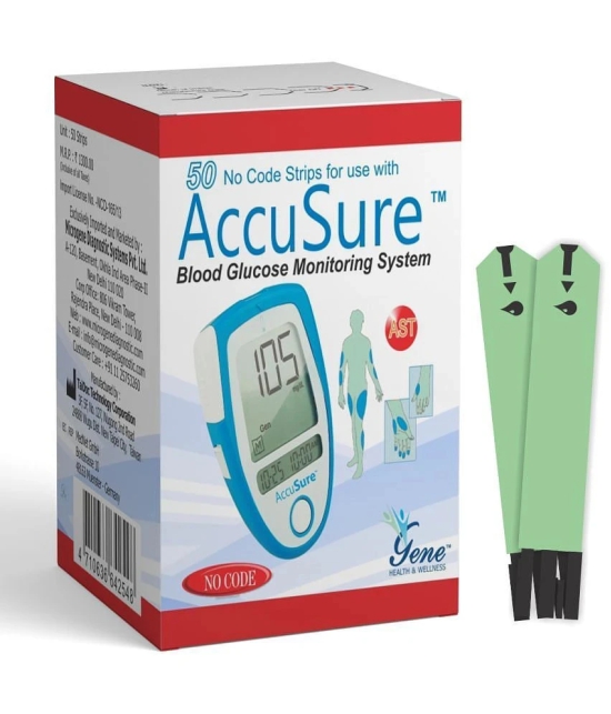 ACCUSURE Blue Glucometer 50 Test Strips