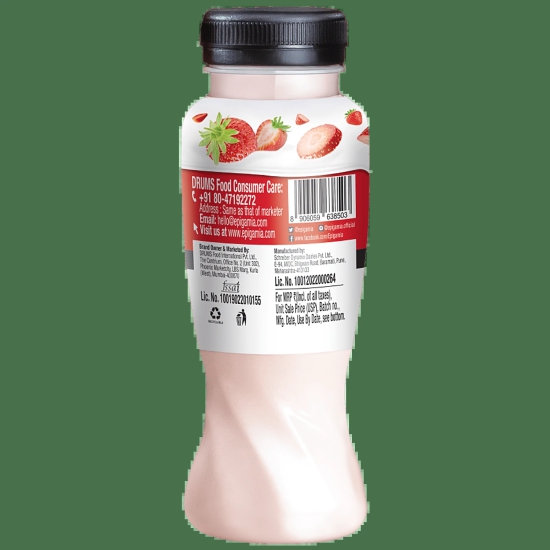 Epigamia Greek Yogurt Smoothie - Strawberry, 180 Ml Bottle