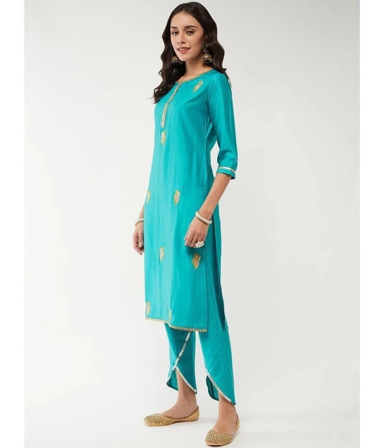 Pannkh Viscose Printed Straight Womens Kurti - Sea Green ( Pack of 1 ) - None