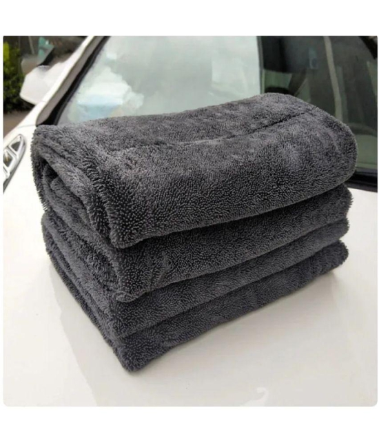 HOMETALES - Grey 1200 GSM Microfiber Cloth For Automobile ( Pack of 3 )