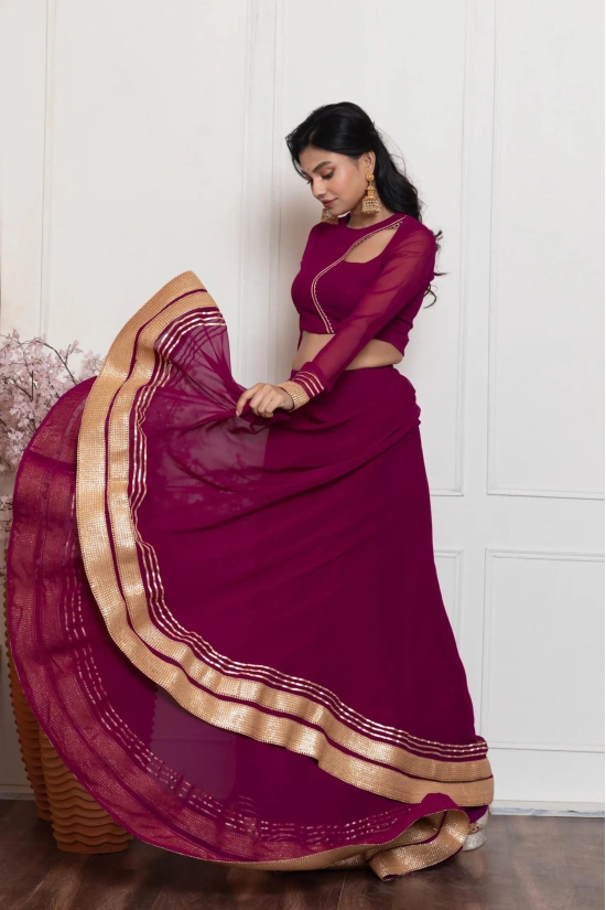 Cocktail Violet Lehenga Set-S