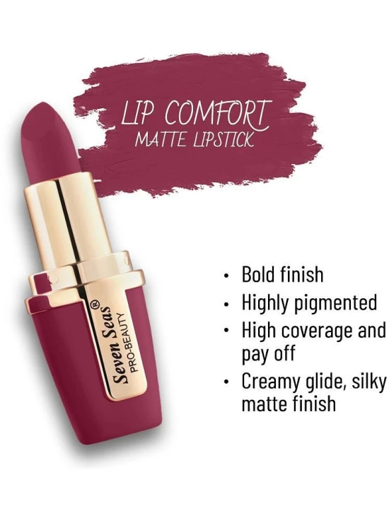 Seven Seas Intense Matte Color| Smooth Texture|Lip Comfort Velvet Matte Lipstick(Monza1)