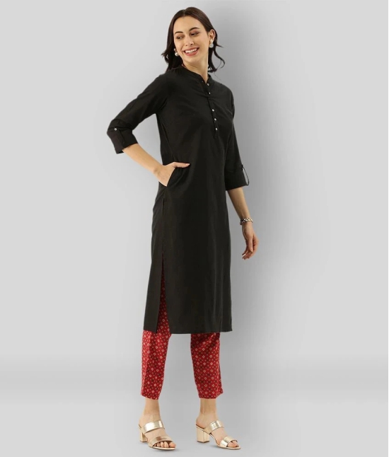 Divena - Black Cotton Womens Straight Kurti - XXL