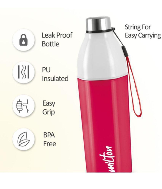 Milton Kool Hexone 600 Insulated Water Bottle, 465 ml, Red - Red