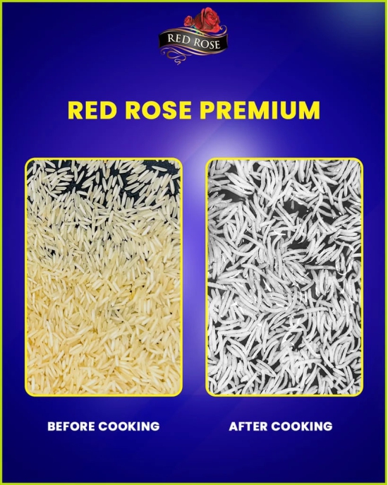 Red Rose Premium Basmati Rice, Aged Long Grains, Aromatic, 5 KG