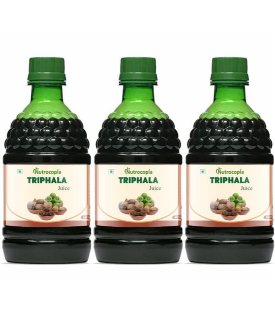 NUTROCOPIA Triphala Juice | 100% Ayurvedic | Relieves Constipation & Improves Digestion | No Added Sugar - 400 ML (Pack of 3)