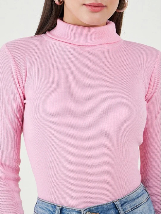 Long Sleeves Turtle Neck Cotton Fitted Top