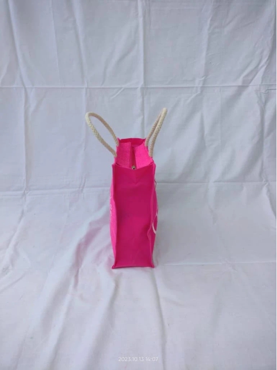 Sonchiraiya Pink Colour Mini Jute Bag