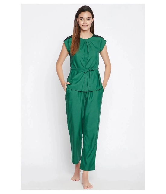 Clovia Rayon Nightsuit Sets - Green Pack of 2 - L