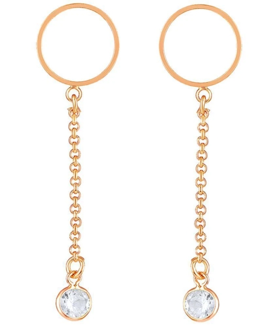 LUV FASHION Rose Gold Drop Earrings ( Pack of 1 ) - Rose Gold