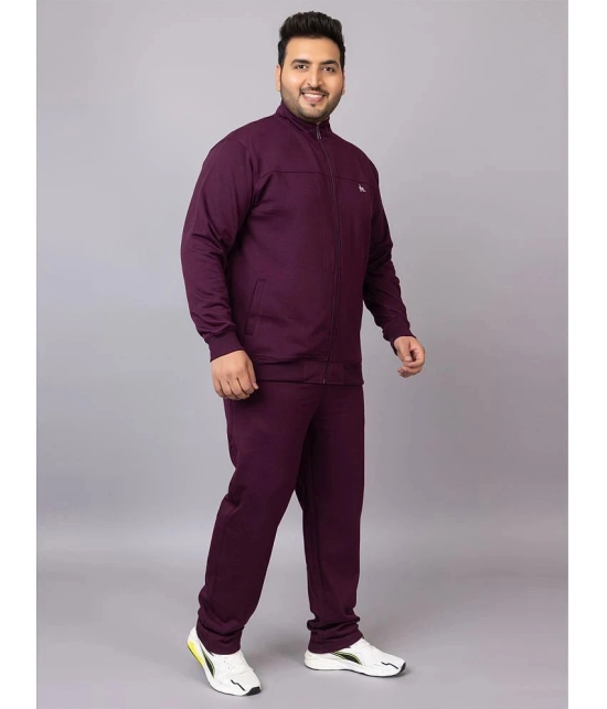 YHA Magenta Fleece Regular Fit Mens Tracksuit ( Pack of 1 ) - None