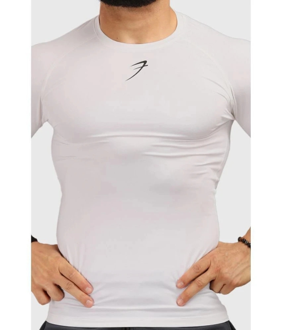 Fuaark - White Polyester Slim Fit Mens Compression T-Shirt ( Pack of 1 ) - None