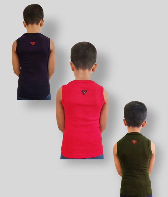 HAP Boys Multicolor Cotton Vest / Tank Top / Pack Of 3 - None