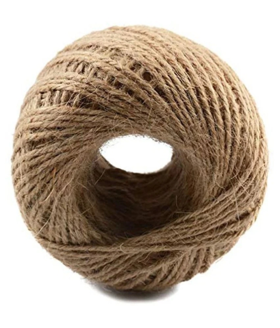 PRANSUNITA Other Natural Jute Burlap Twine,50 MTS Each, 2mm Jute String ( Pack of 2 )