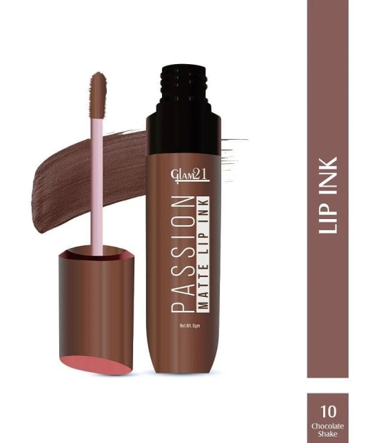 Glam21 Passion Matte Lip Ink Upto 12Hour Color Stay Lightweight & Comfortable 6gm Chocolate Shake-10