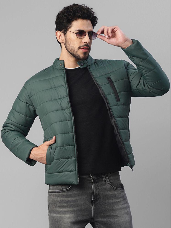 UrbanMark Men Regular Fit Men Quilted Jacket-Green - None