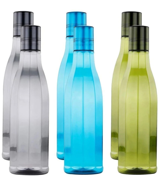 Oliveware Multicolour Water Bottle 6x1000ml mL ( Set of 6 ) - Multicolour