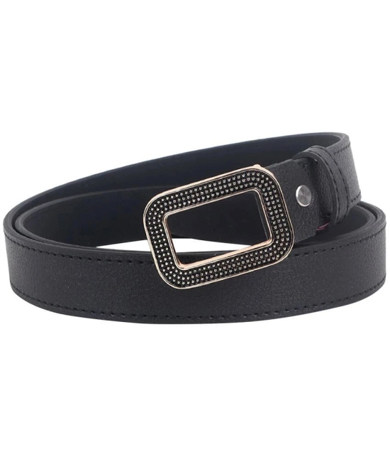 Zacharias - Black Faux Leather Mens Casual Belt ( Pack of 1 ) - None