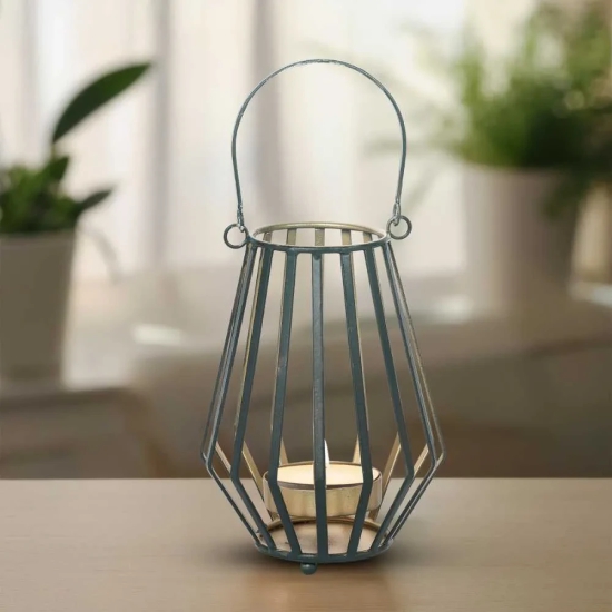 Conical Wire Lantern Green