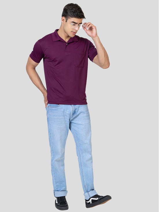 YHA - Purple Cotton Blend Regular Fit Mens Polo T Shirt ( Pack of 1 ) - None