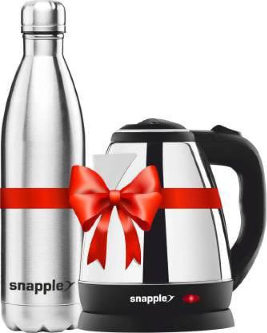 Snapple Electric Kettle 1.5L, 1000ml Hot & Cold Water Bottle Combo Gift Pack Beverage Maker  (1.5 L, Silver)