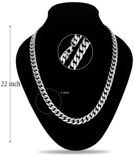 Thrillz Stylish Matte Finish Neck Chain For Men & Boys (Silver) - None