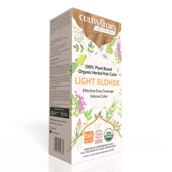 Cultivators Organic Hair Colour - Herbal Hair colour for Women and Men - Ammonia Free Hair Colour Powder - Natural Hair Colour Without Chemical, (Light Blonde) - 100g