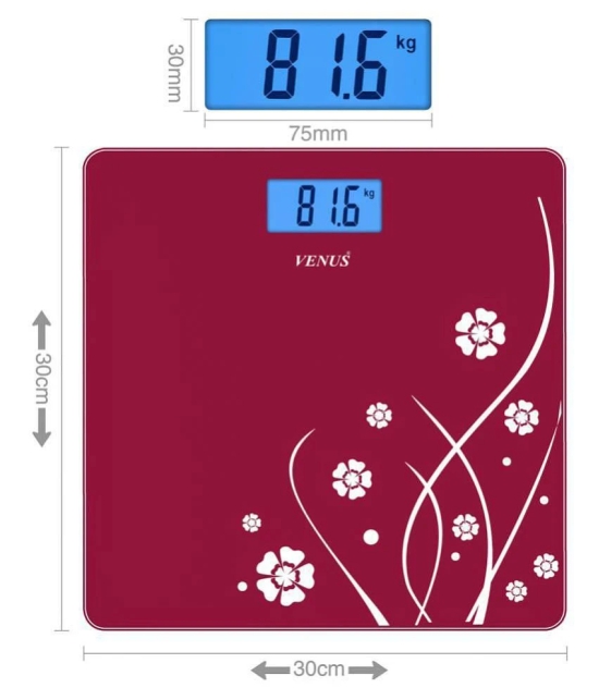 Venus Venus EPS-6399-Red-Digital Electronic Personal Body Health Fitness Check up Weighing Scale EPS-6399-Red Red