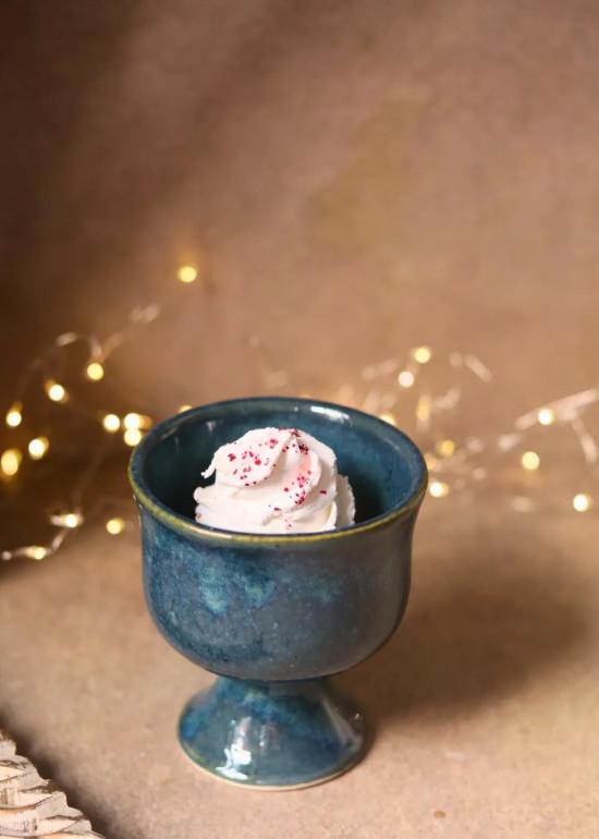 Metallic Blue Ice Cream Goblet-Set of four