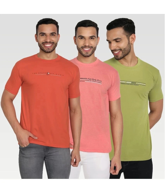 Zeffit - Multicolor Cotton Blend Regular Fit Mens T-Shirt ( Pack of 3 ) - None