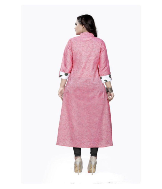 Rangrasiya - Pink Cotton Blend Women's Flared Kurti - XXL