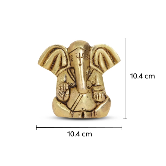 10club Gift Box | 100% Pure Brass Appu Ganesh Idol for Home | Antique Finish