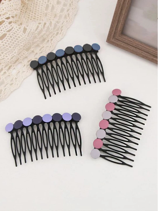 Yellow Chimes Comb Pin Set: 3 Hair Accessories for Women - Western Comb Clips, Juda Pins, Side Pins-Yellow Chimes Hair Accessories: Set of 3 Comb Pins for Women