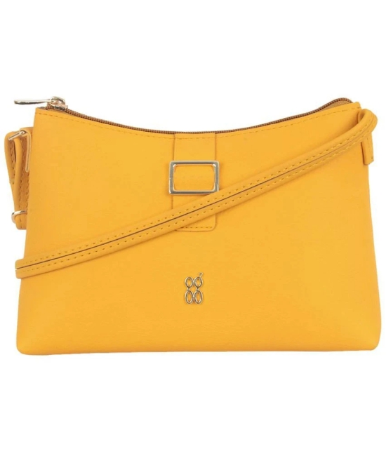 Baggit Yellow Faux Leather Sling Bag - Yellow