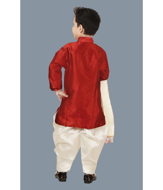 STYLOKIDS Maroon Silk Blend Boys Sherwani ( Pack of 1 ) - None