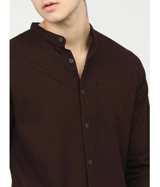 Ketch 100% Cotton Slim Fit Solids Full Sleeves Mens Casual Shirt - Maroon ( Pack of 1 ) - None