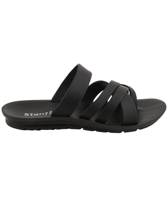 Stanfield - Black Mens Leather Slipper - None