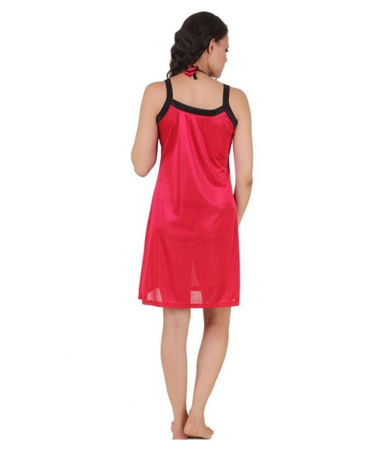 Fasense Satin Nighty & Night Gowns - Pink - M