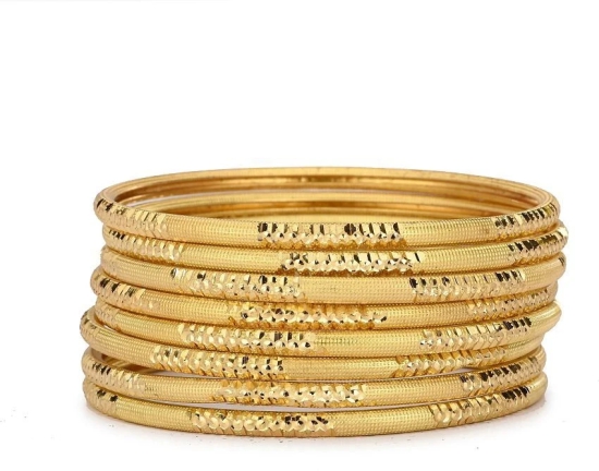 Somil Gold Bangle Set ( Pack of 8 ) - None