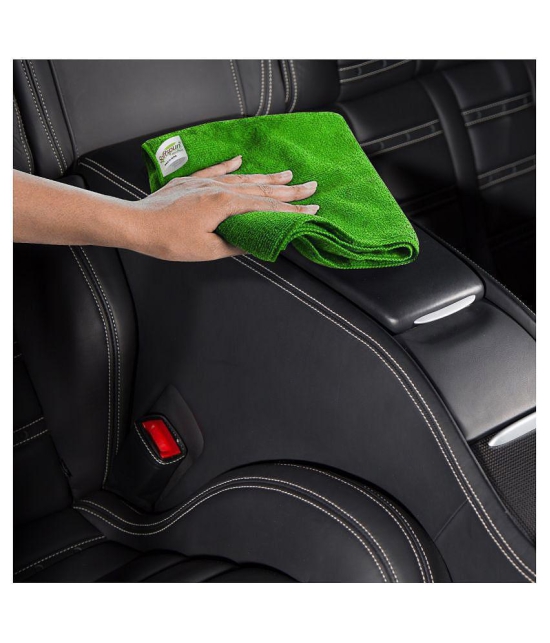 SOFTSPUN Microfiber Car Cleaning & Polishing Towel Cloth 40x40 Cm Pack of 4 Multi-color 340 GSM