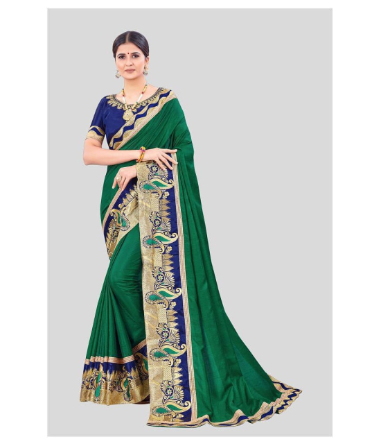 offline selection Green Dola Silk Saree - Single