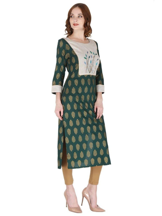 SHOPPING QUEEN Women's Embroidered Rayon Straight Kurta