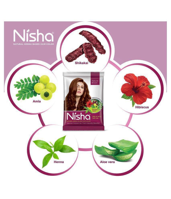 Nisha Hair Color Brown Powder For Hair Coloring (Pack of 12) Natural Henna 30 g